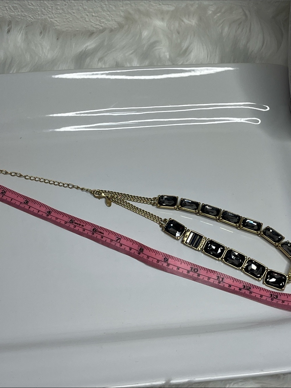 Lia Sophia Versailles Gold-Tone Necklace with Smoky Gray Crystals - Picture 7 of 9